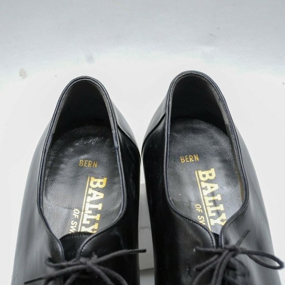 Bally of Switzerland Vintage Black Leather Oxford Dress Shoes Mens 9 D Whole Cut main image 7